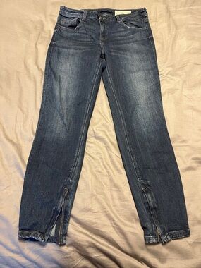 pistola Dark Blue Skinny Zip-Hem Jeans